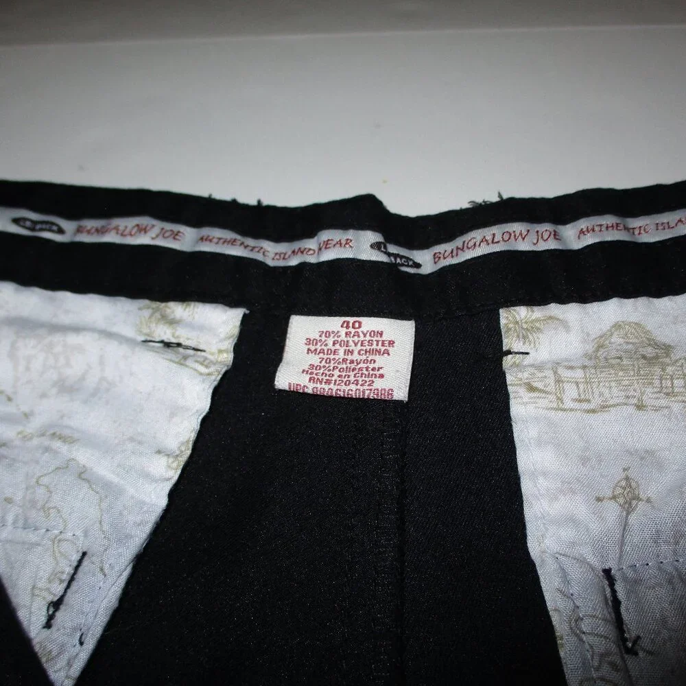 Bungalow Joe Authentic Island Wear Black Shorts Men's Size 40 #1118